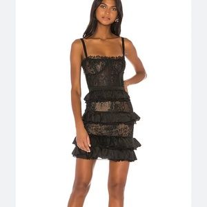 NWT V Chapman black peony dress